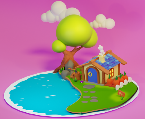 Low poly house preview image
